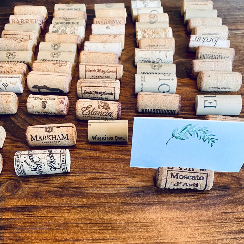 Wine cork place card holders